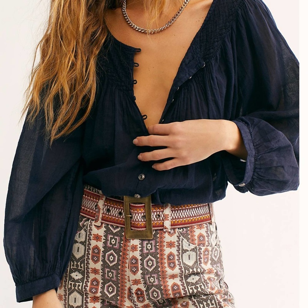 NWT We the Free Free People Cool Meadow Peasant Top - Small